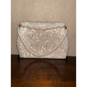 Vintage 1950s–60s Beaded Evening Handbag – Made in Hong Kong – Scalloped Edge